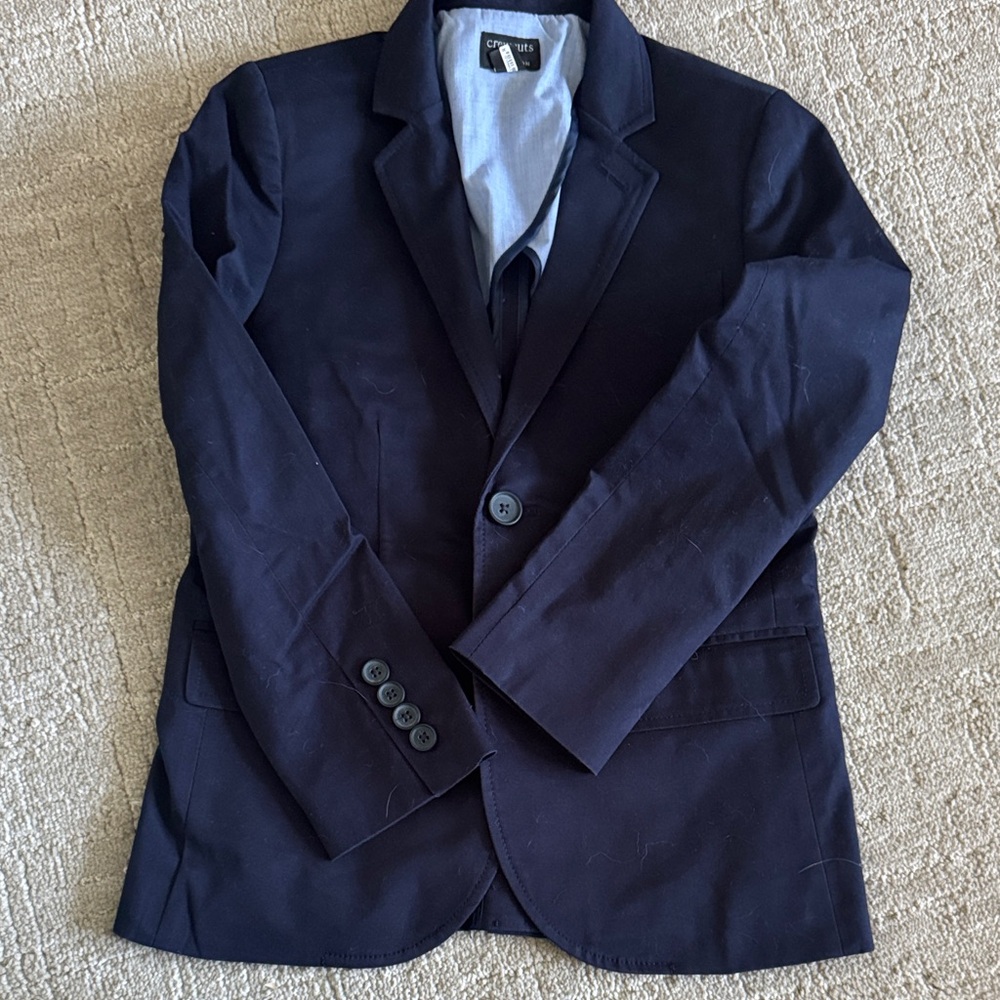 J. Crew Thompson Suiting Kids Navy Blazer